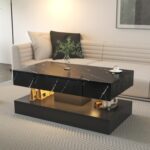 6.93IN High LED Coffee Table,Modern Coffee Table For Living Room,Living Room Tables,Large Living Room Furniture,LED Lights - Image 4