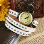 Fashionable Rivet Leather Belt Retro Watch Hand Chain