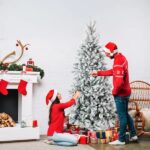 7 FT Snow Flocked Pre-lit Artificial Pencil Christmas Tree, Hinged Xmas Pine Tree With 1100 Branch Tips And 400 Lights For Holiday Party Office Home, Snowy Green - Image 2